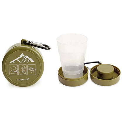 Zusammenklappbarer Becher mit Pillenfach