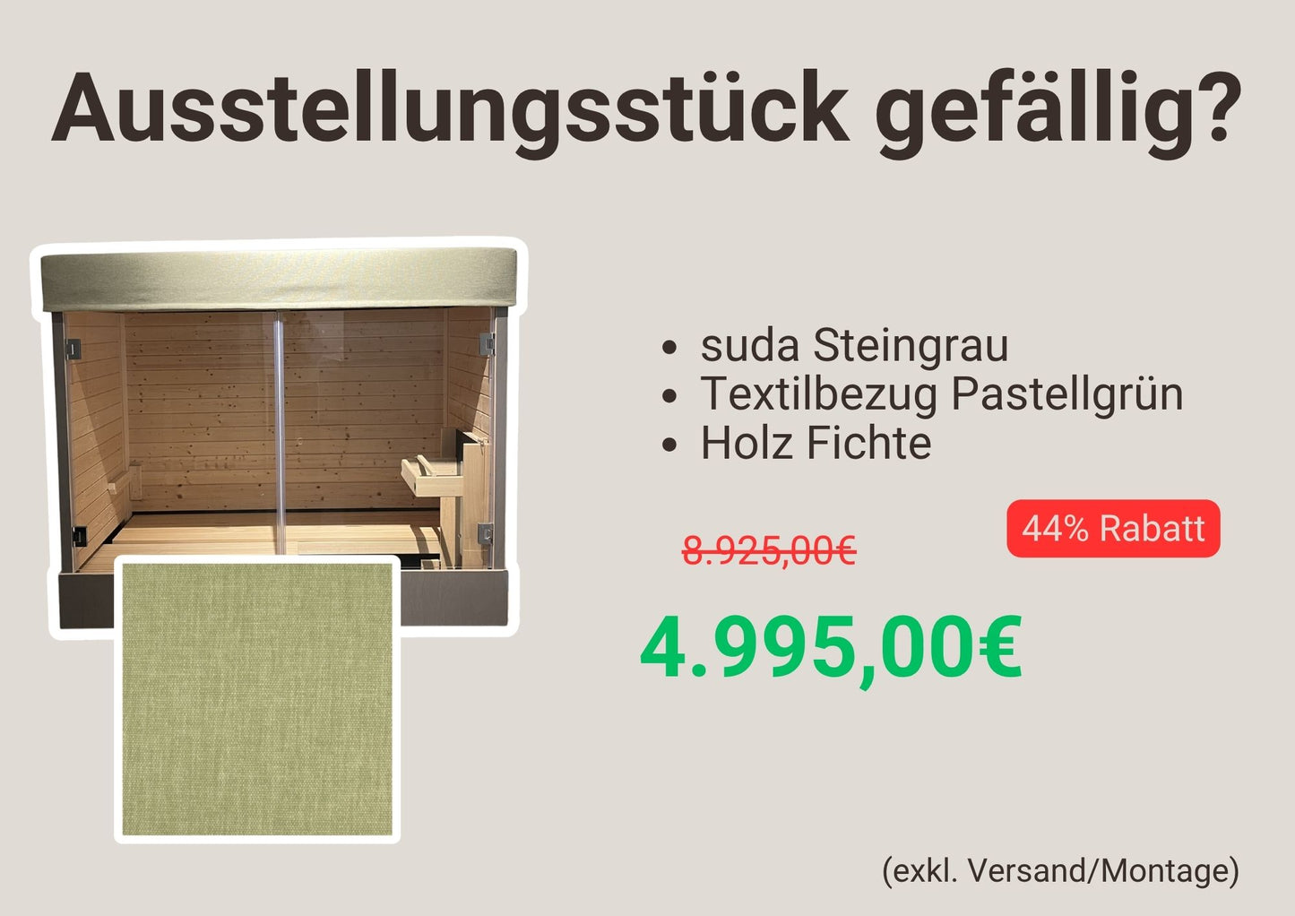 suda Ausstellungsstück Steingrau