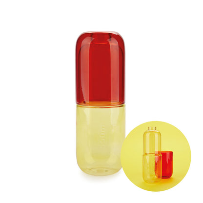 Flasche & Glas Water Pill (Rot/Gelb)