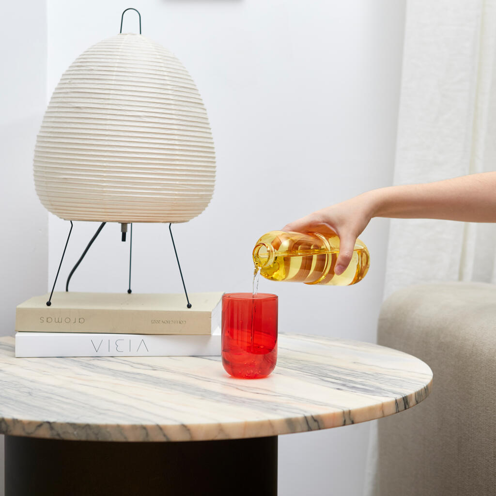 Flasche & Glas Water Pill (Rot/Gelb)