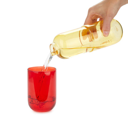 Flasche & Glas Water Pill (Rot/Gelb)