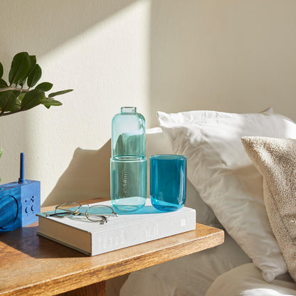 Flasche & Glas Water Pill (Blau)